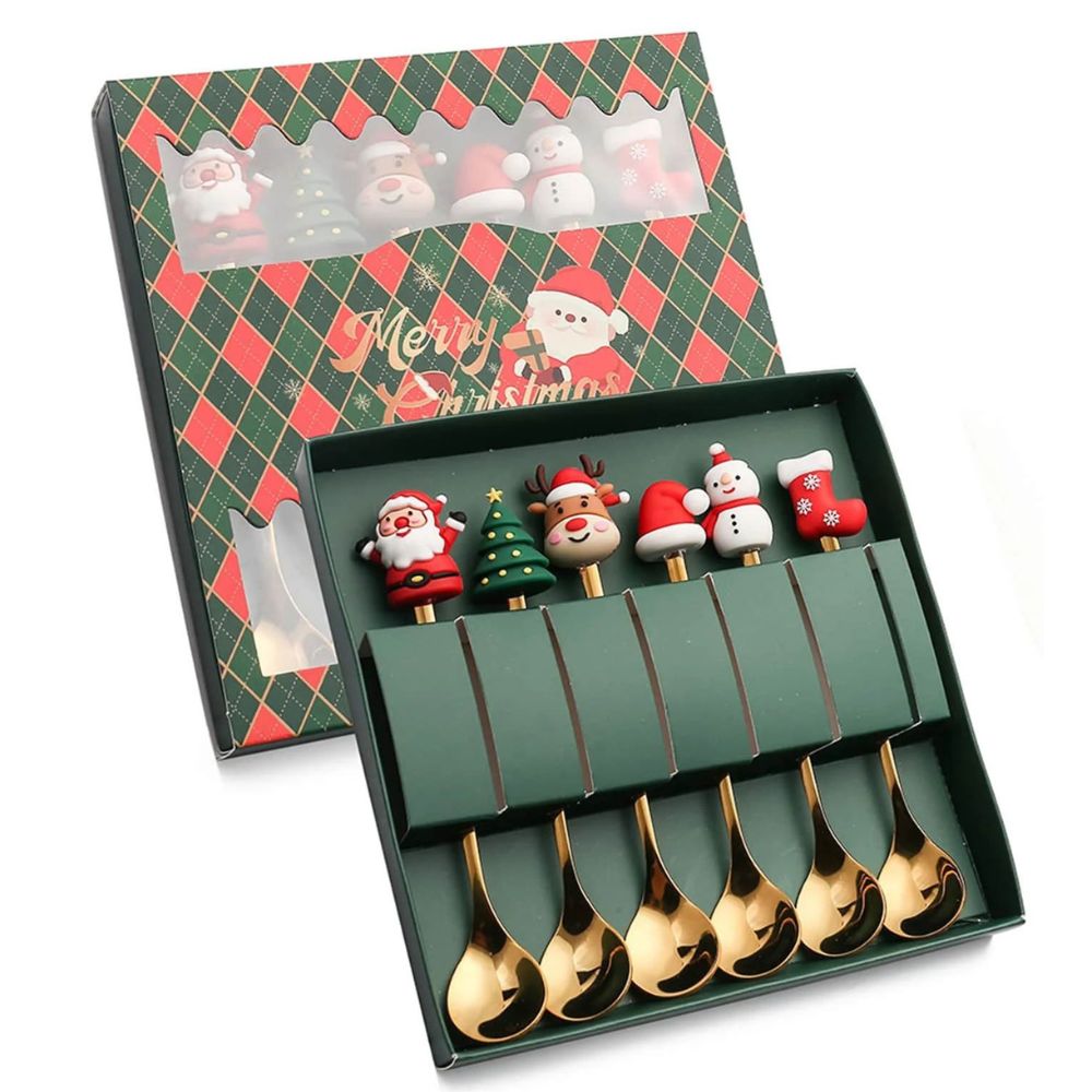 6Pcs Festive Stainless Steel Fork and Spoon Set_9