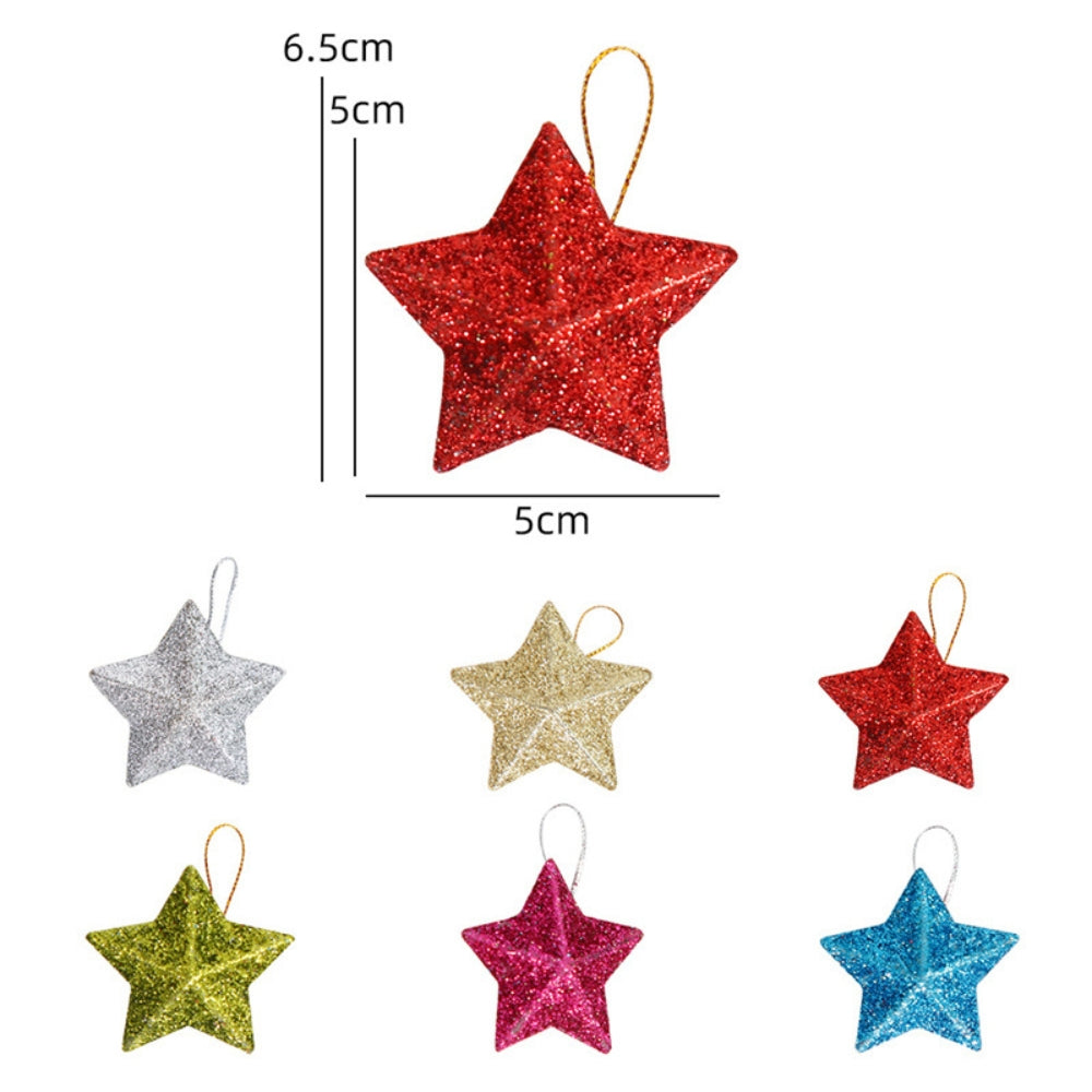 Glitter Star Ornaments Christmas Tree Hanging Pendant_7