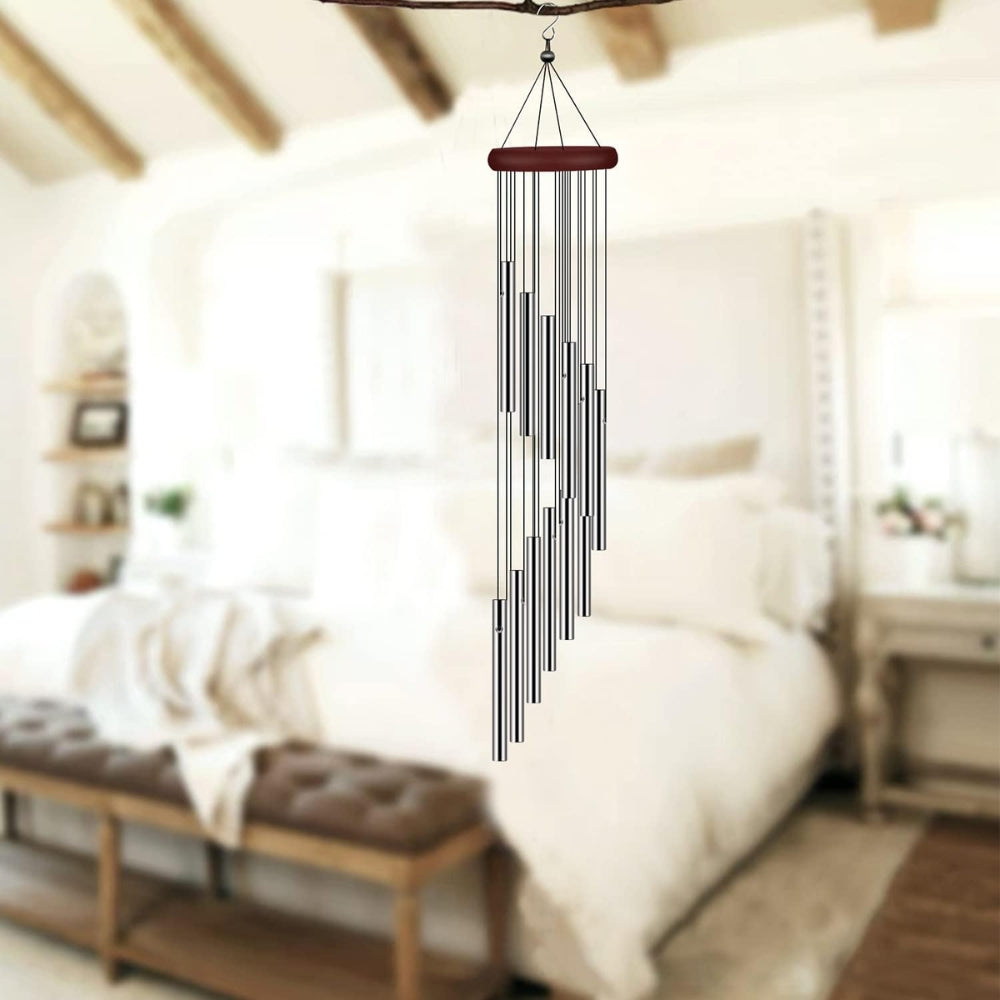 12 Tubes Aluminum Alloy Wind Chimes with Hook_0