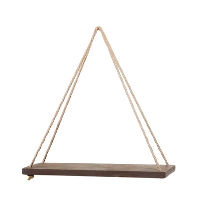 Wooden Swing Hanging Hemp Rope Wall Shelve Mounted Floating Plant Flower Pot_7