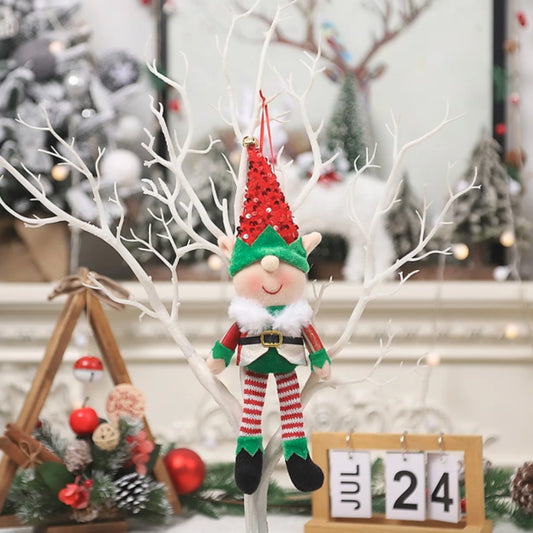 Cartoon Elf Doll Christmas  Tree Pendants Window Decoration_0