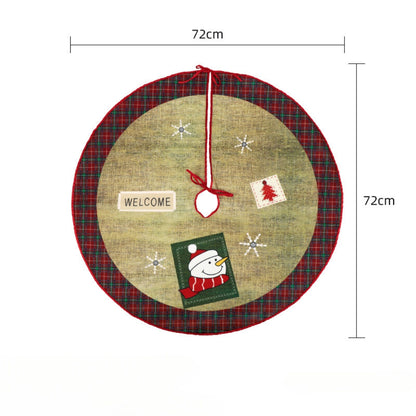 Christmas Tree Skirt Red Christmas Tree Foot Cover Santa Claus Snowflake Christmas Tree Carpet_13