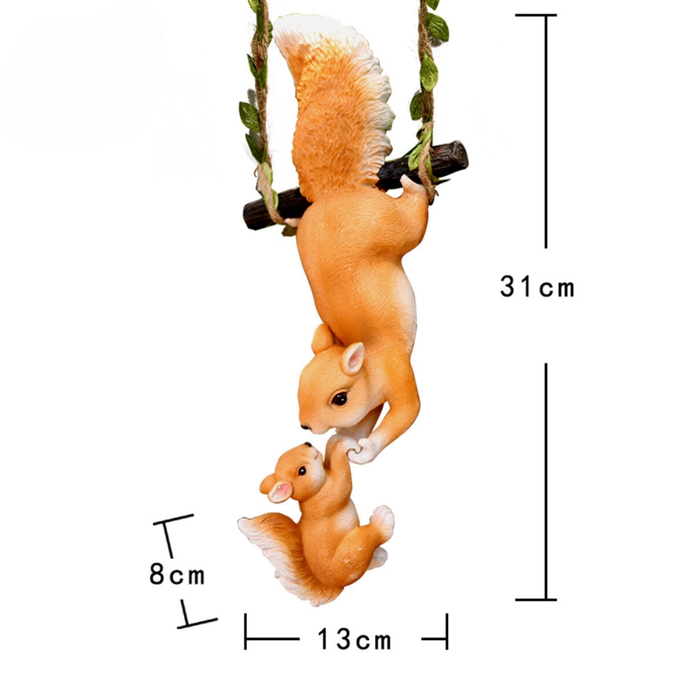 Creative Climbing Rope Squirrel Figurine Perfect for Garden and Outdoor Decoration_5