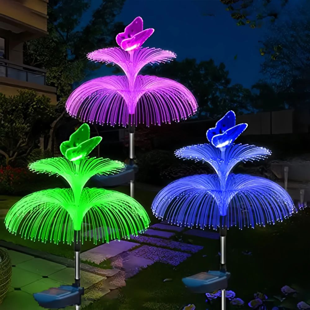 Solar Jellyfish and Butterfly Lights Waterproof Outdoor Lawn Decor_1