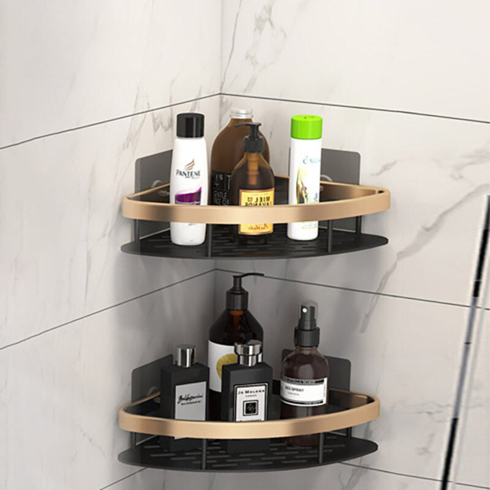 Non perforated Bathroom Shelf Floating Shelf for Wall Shelves Shower Bathroom Corner Shelf_4