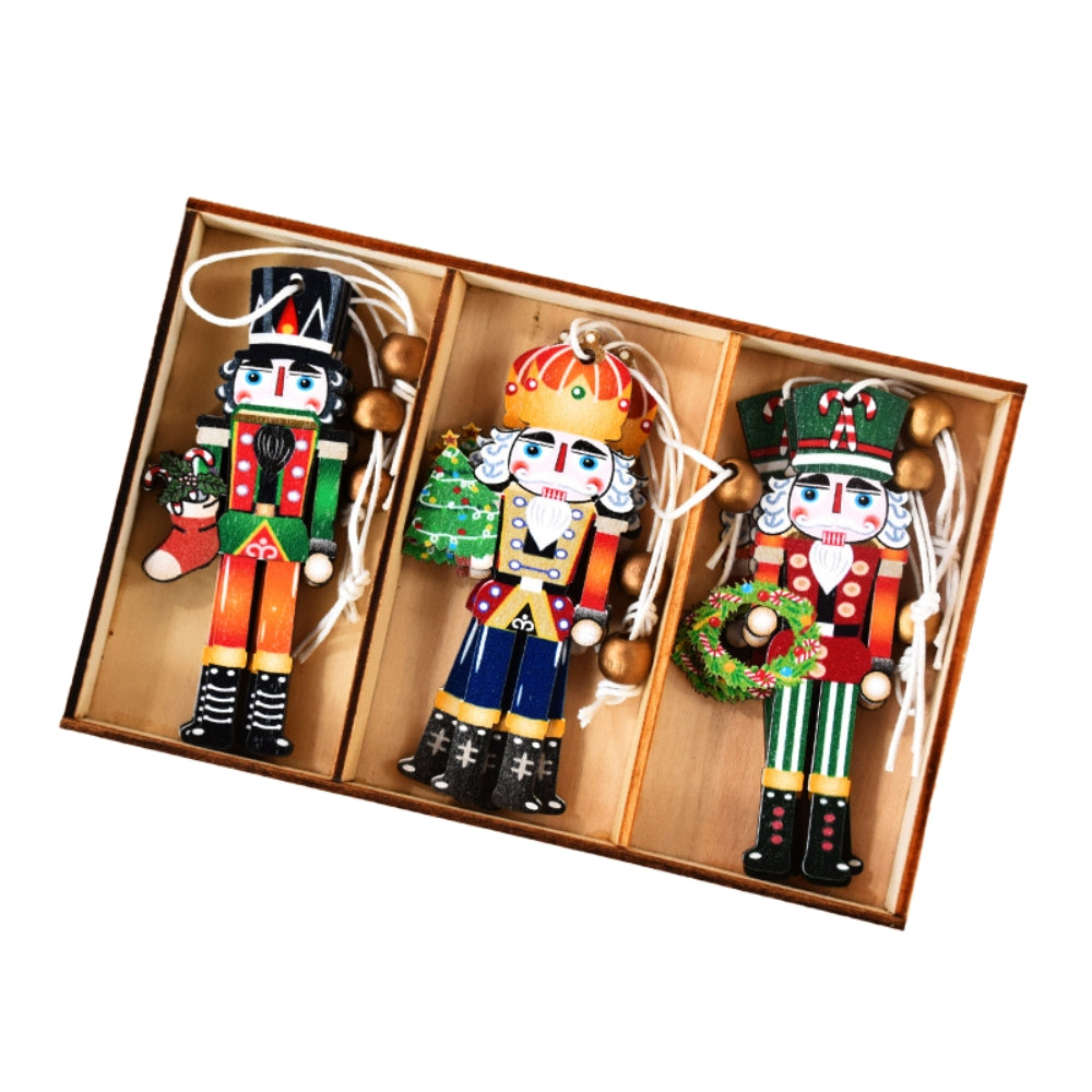 Christmas Wooden Ornaments Nutcracker Soldier Xmas Tree Hanging Pendant_8