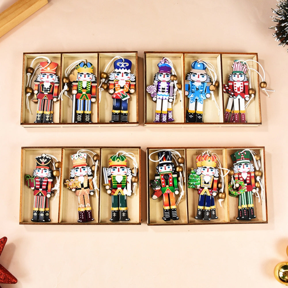 Christmas Wooden Ornaments Nutcracker Soldier Xmas Tree Hanging Pendant_4