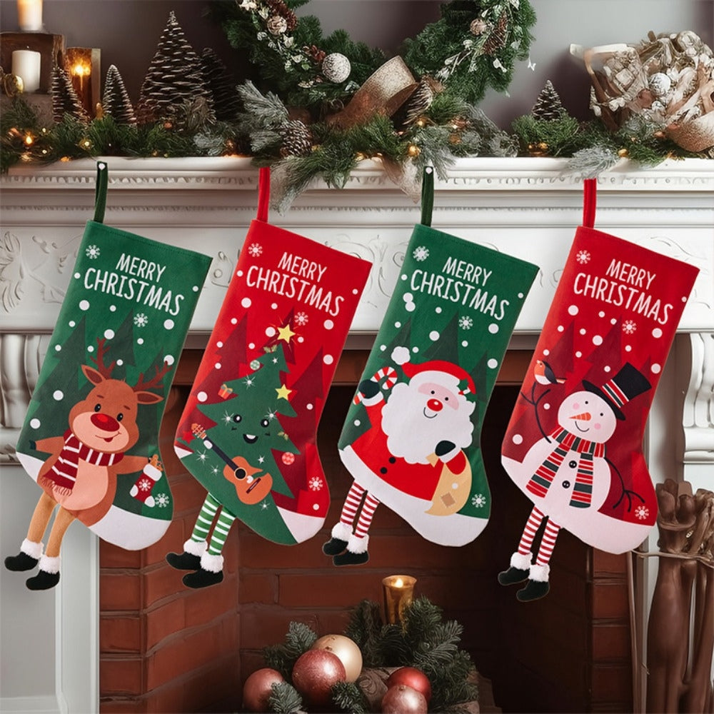 Christmas Stocking Large Stockings Santa Snowman Candy Gift Socks Tree Ornament Decorations_2