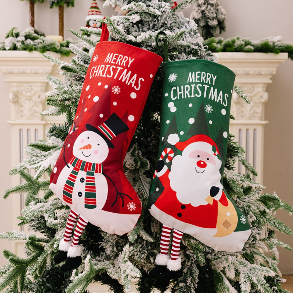 Christmas Stocking Large Stockings Santa Snowman Candy Gift Socks Tree Ornament Decorations_4