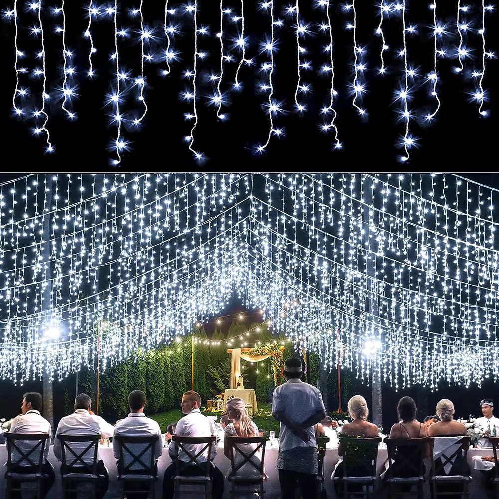 5M 7.5M Solar Curtain String Lights for Festive Outdoor Decor_4