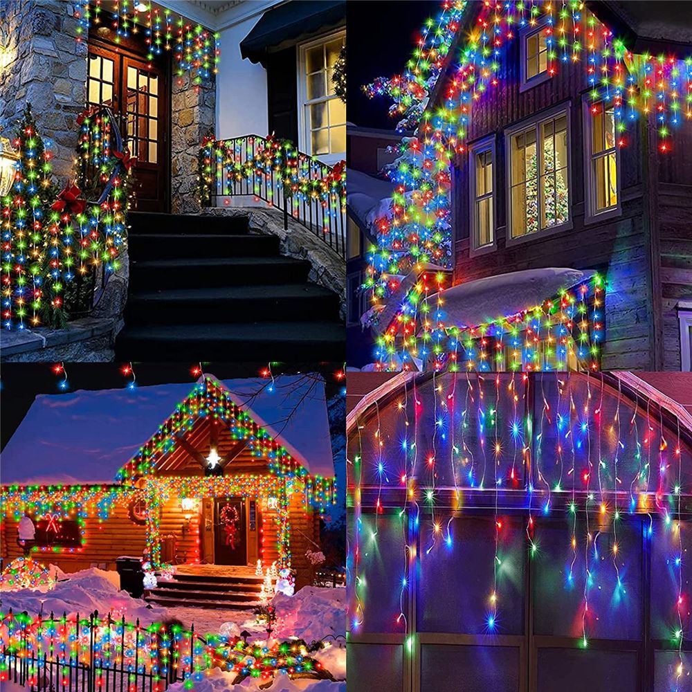 5M 7.5M Solar Curtain String Lights for Festive Outdoor Decor_5