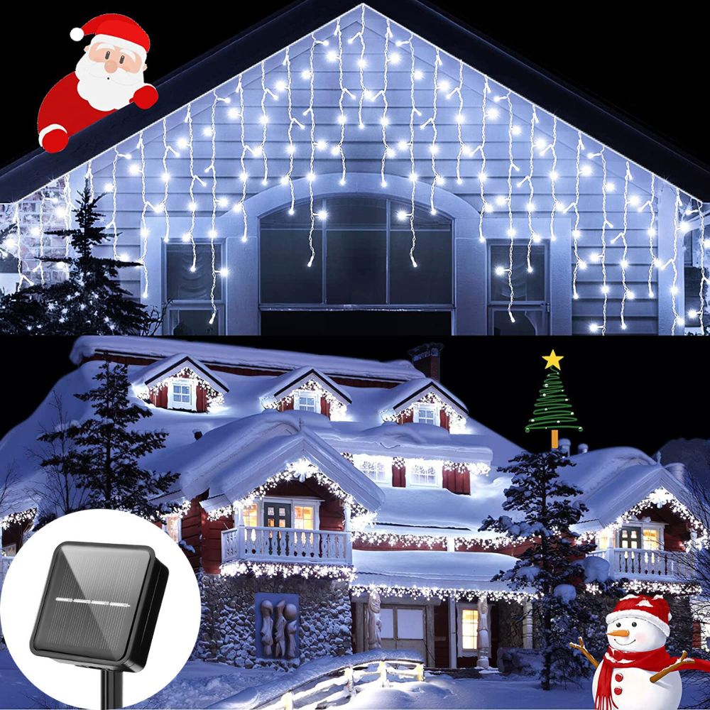 5M 7.5M Solar Curtain String Lights for Festive Outdoor Decor_7