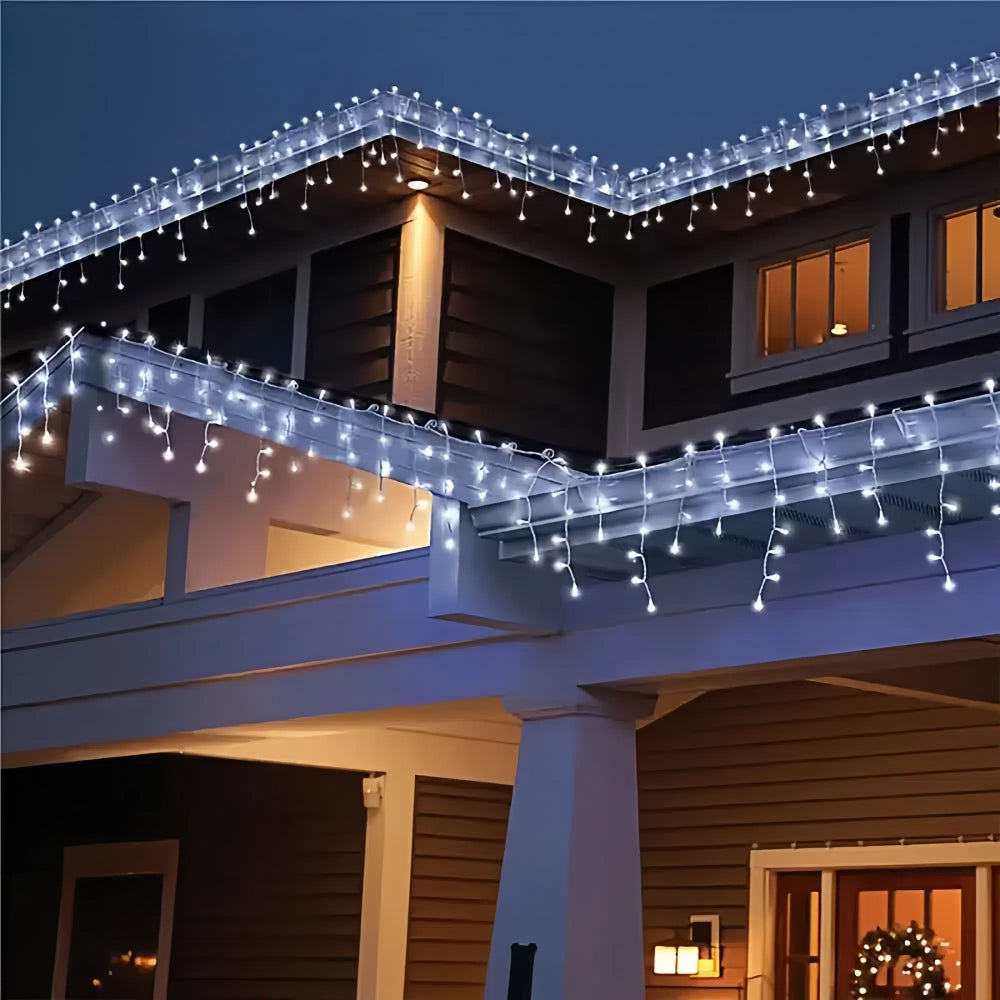 5M 7.5M Solar Curtain String Lights for Festive Outdoor Decor_1