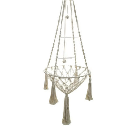 Hand Woven Cotton Cat Hammock Luxurious Hanging Basket for Indoor Kitties_5