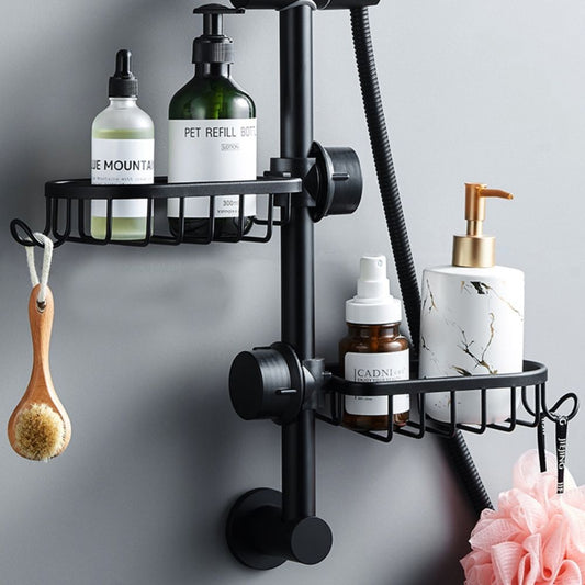 Adjustable Aluminum Shower Rack for Organized Bathroom Storage_0