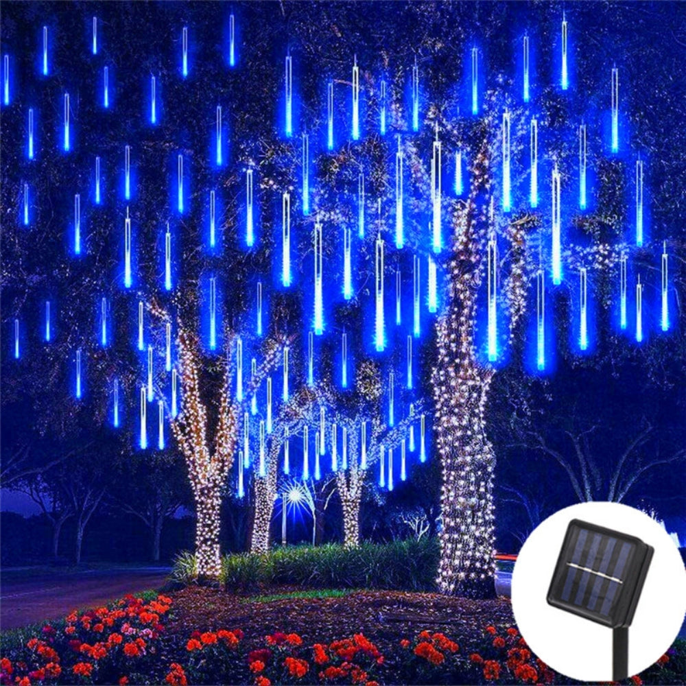 Solar LED Meteor Shower Rain Lights Holiday String Lights Waterproof Garden Light_8