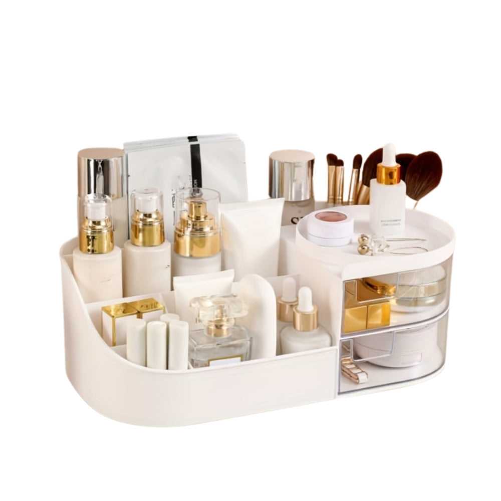 Large Capacity Cosmetic Storage Box with Clear Drawer Multi functional Makeup Organizer_6