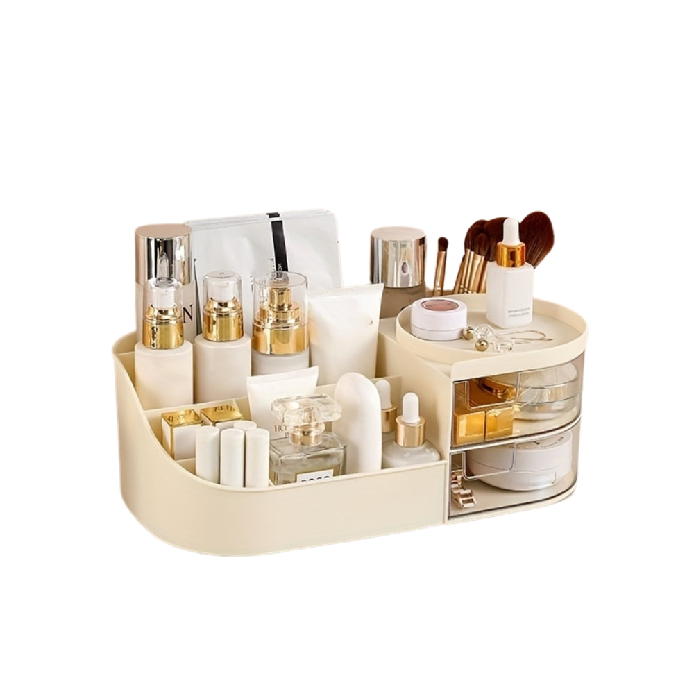 Large Capacity Cosmetic Storage Box with Clear Drawer Multi functional Makeup Organizer_7