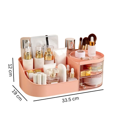 Large Capacity Cosmetic Storage Box with Clear Drawer Multi functional Makeup Organizer_8