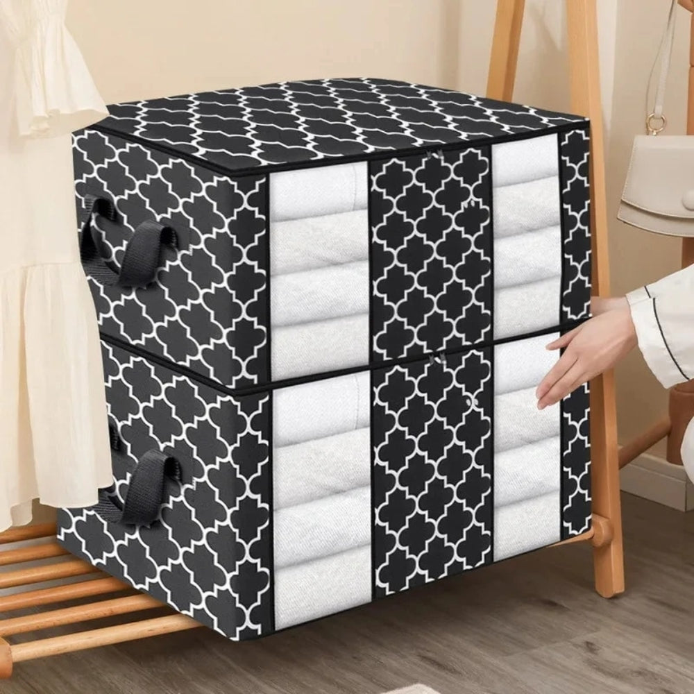 Foldable Clothes Storage Bag With Handle Storage Box With Zipper Dustproof Waterproof Large Capacity Home Closet Organizer_1