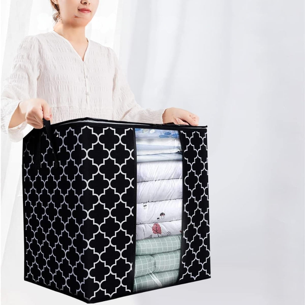 Foldable Clothes Storage Bag With Handle Storage Box With Zipper Dustproof Waterproof Large Capacity Home Closet Organizer_2