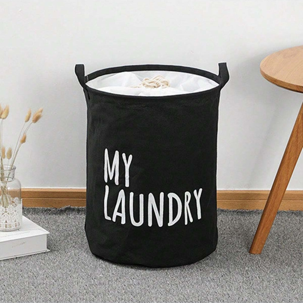 Foldable Drawstring Laundry Basket Large Capacity Waterproof Clothes Storage Basket For Home Bathroom Organizer_4