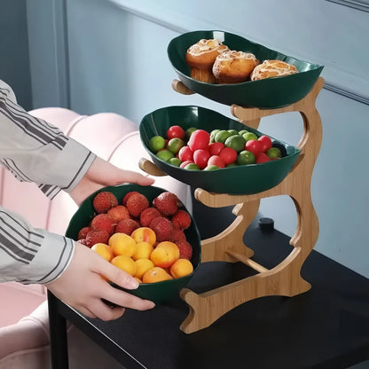 Modern Fruit Basket 2/3 Layer Plastic Snack Dish for Home Living Room_1