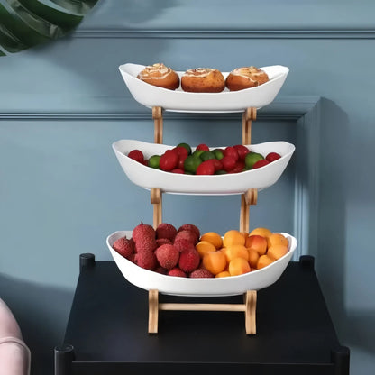 Modern Fruit Basket 2/3 Layer Plastic Snack Dish for Home Living Room_2