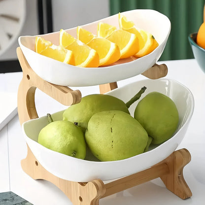 Modern Fruit Basket 2/3 Layer Plastic Snack Dish for Home Living Room_3