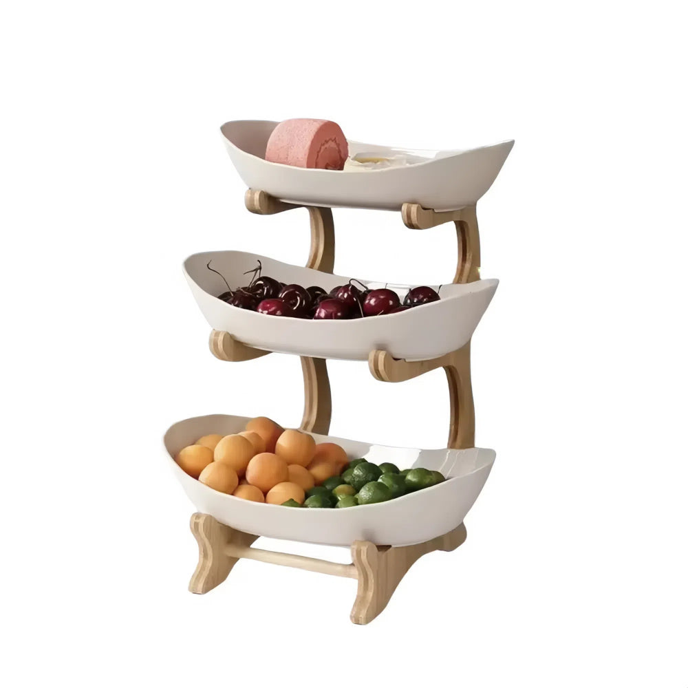 Modern Fruit Basket 2/3 Layer Plastic Snack Dish for Home Living Room_9