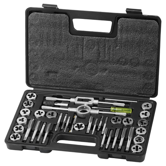 Tap and Die Set Metric or SAE Standard Bearing Steel Taps and Dies Essential Threading Tool_0