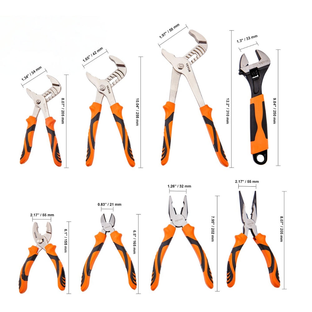 8 Piece Pliers Set High Carbon Steel Groove Joint Pliers and Tool Bag_8