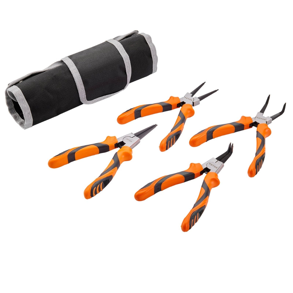 4 Piece Snap Ring Pliers Set Tip Diameter High Carbon Steel Straight and Bent Jaw Heavy Duty Pliers and Tool Bag_5