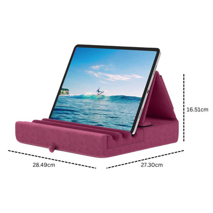 Tablet Pillow Stand Foldable Holder for iPad Pro with Soft Pad, Pocket and Stylus Mount_8