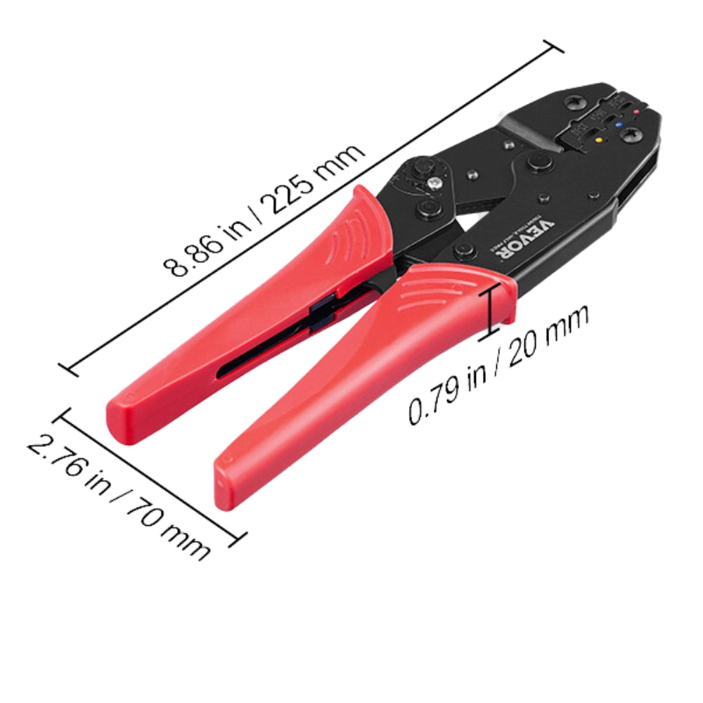 Crimping Tool AWG22 10 Heat Shrink Nylon Insulated Terminal Crimper Labor Saving Ratcheting Wire Crimp Pliers with Gloves_7