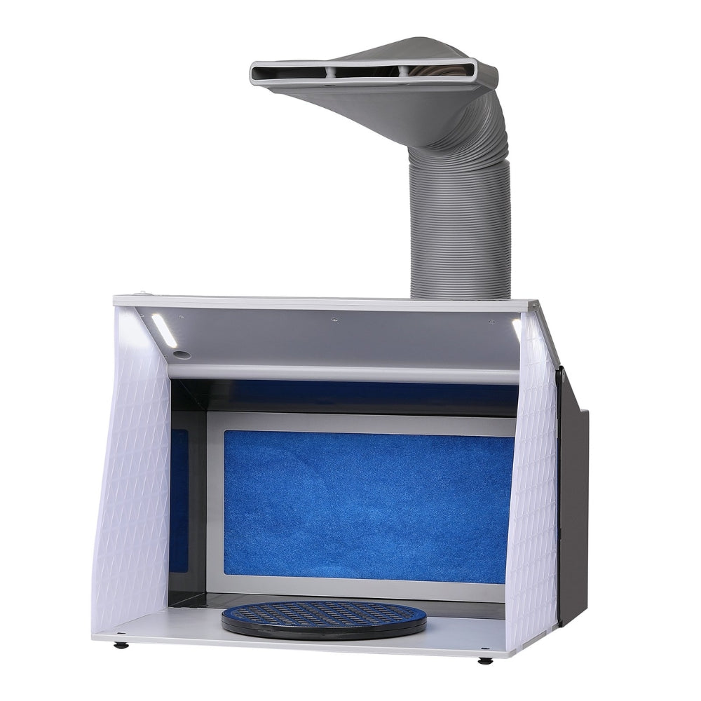 Airbrush Spray Booth Portable Hobby Airbrush Paint Spray Booth Kit with 4 LED Light Powerful Dual Exhaust Fans_0