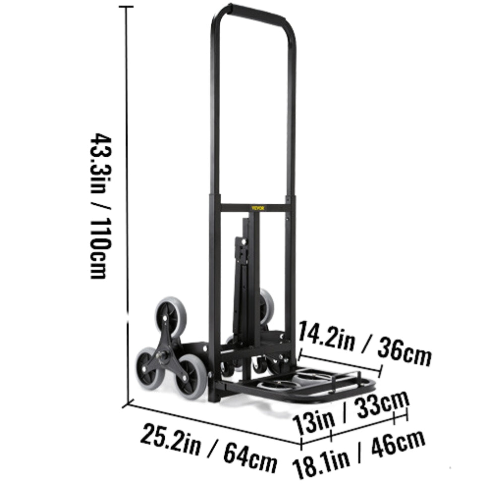 Stair Climbing Cart Folding Trolley Heavy Duty with Dual Handles Truck Frame_9