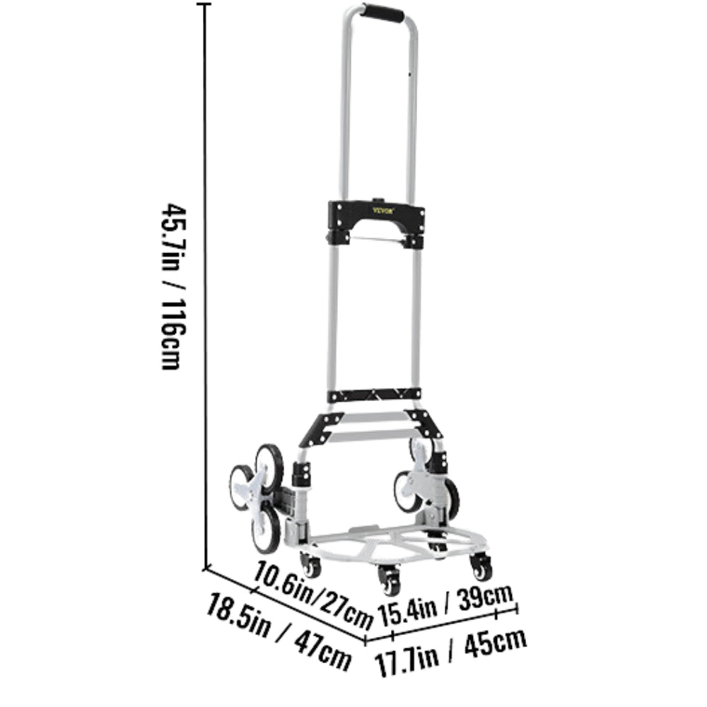 Stair Climbing Cart Folding Trolley Heavy Duty with Dual Handles Truck Frame_8