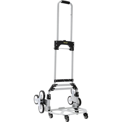 220lbs Stair Climbing Cart Foldable Hand Truck with Adjustable Handle Height 4 Wheels for Warehouse Shopping_2