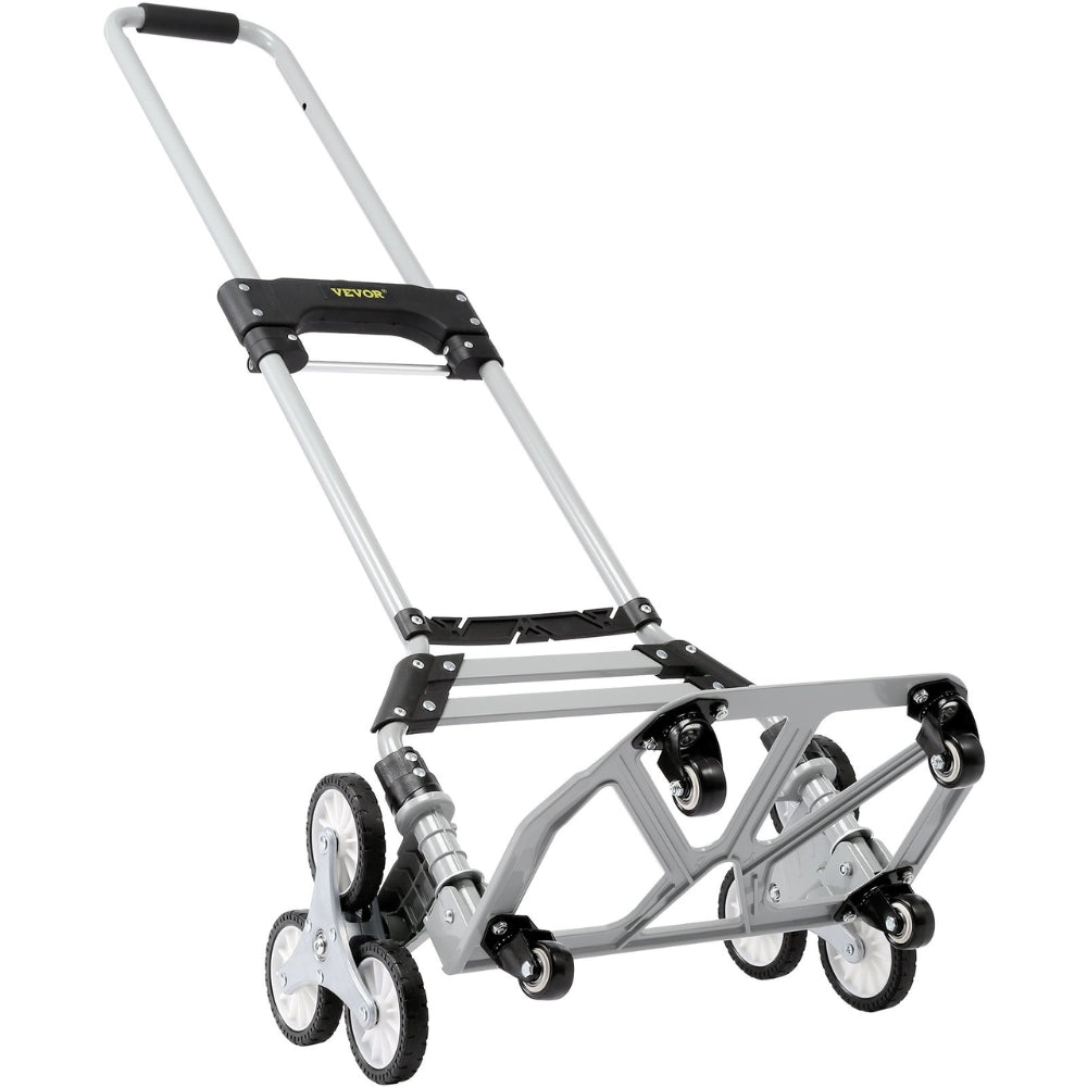 220lbs Stair Climbing Cart Foldable Hand Truck with Adjustable Handle Height 4 Wheels for Warehouse Shopping_1