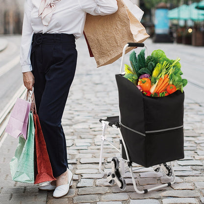 50L Foldable Stair Cart with Seat for Easy Grocery Shopping_3