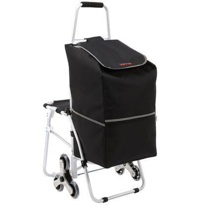 50L Foldable Stair Cart with Seat for Easy Grocery Shopping_0