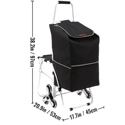 50L Foldable Stair Cart with Seat for Easy Grocery Shopping_7