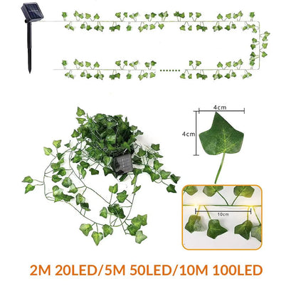 Outdoor Solar Maple Leaf Garland Fairy Lights for Festive Garden Decor_6