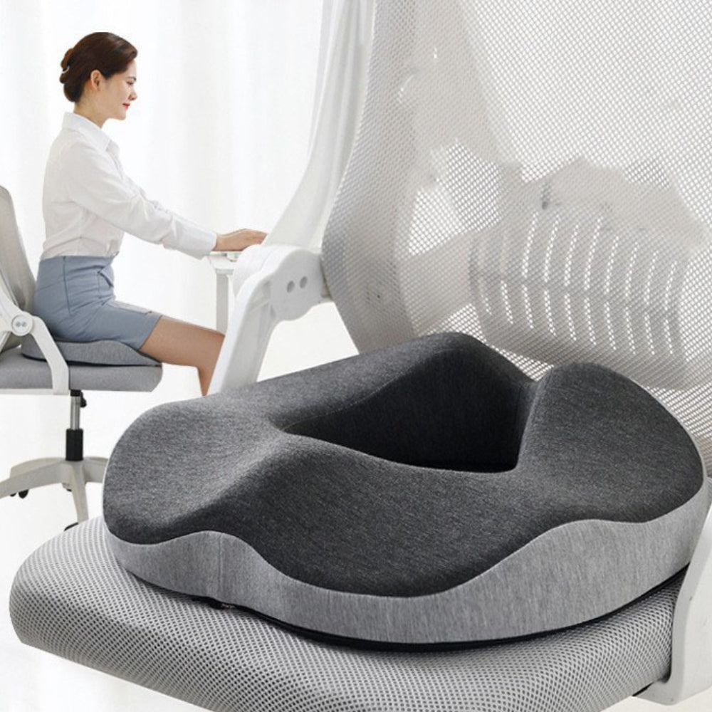 Memory Foam Seat Cushion for Hemorrhoids Ergonomic Chair Support Pad for Office Long Sitting_0