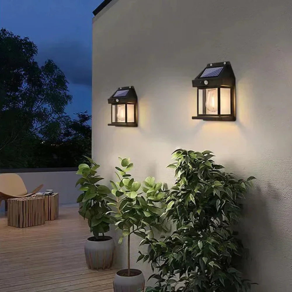 Outdoor Solar Wall Lamp Waterproof Tungsten Filament Lamp Induction Lamp_1