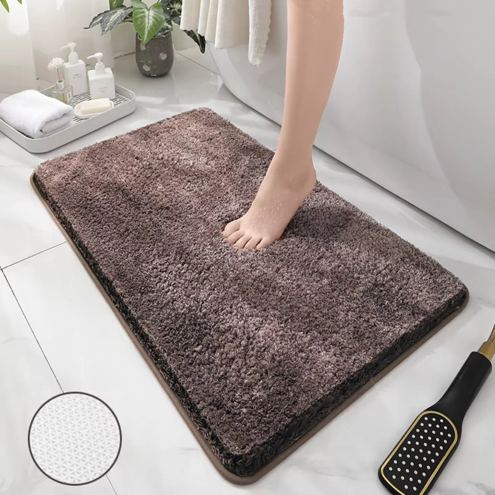 Soft Comfortable Thick Plush Floor Mat Bathroom Floor Rug Anti Slip_0