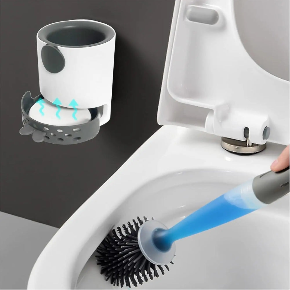 Water Spray Silicone Toilet Brush With Wall Mounted Bathroom Cleaning_2