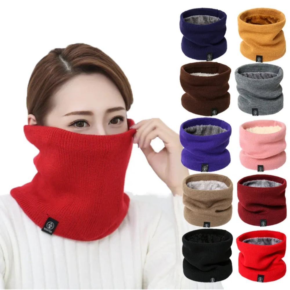 Fashion Soft Knitted Neck Warmer Scarf Women Men Face Cover Winter_1