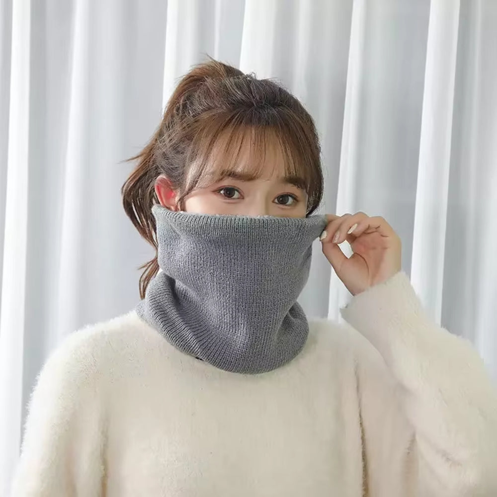 Fashion Soft Knitted Neck Warmer Scarf Women Men Face Cover Winter_5